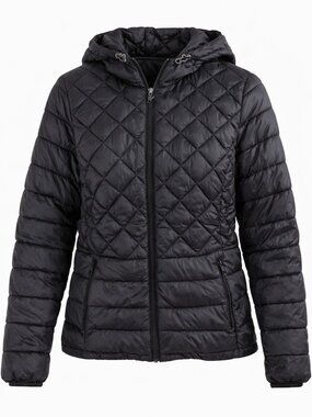 Zeroxposur Black Puffer Jacket Hooded Quilted Coat Small Lightweight Winter